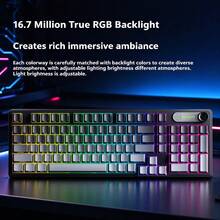 EWEADN Silent Gaming Keyboard, Wired USB Computer Keyboard, Quiet Keys, RGB Backlit, Ergonomic Design, Smooth And Comfortable Typing, Fast Response, Durable Keycaps, Suitable For PC, Laptop, Desktop, Office And Gaming - View 4