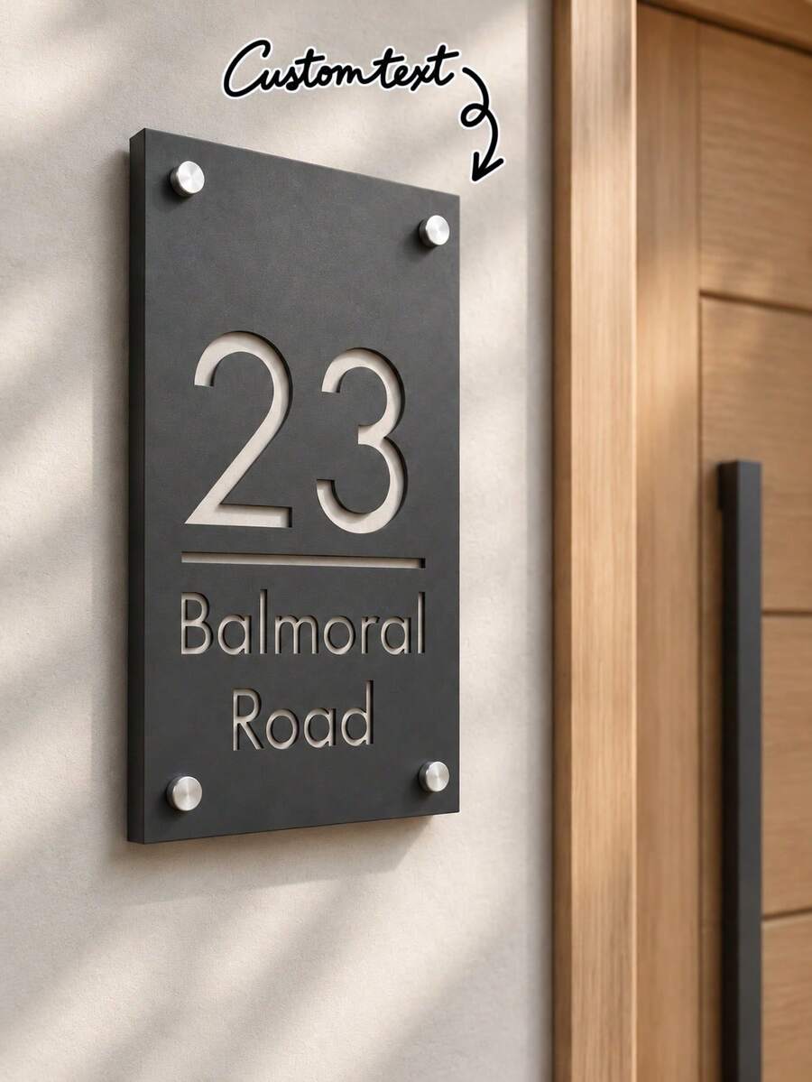 1pc Personalized Custom Double Layer Acrylic Cut Door Number Sign, Laser Cut Double Layer, Housewarming Gift, Daily Use, Door Number Indicator - Multicolor - View 1