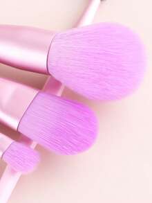 ronshadow 8pcs Short Makeup Brush Set With PU Portable Storage Bag, Macaron Color, Soft Bristles, Skin-Friendly, Beginner-Friendly Makeup Tools - Multicolor - View 4