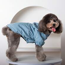 1pc Outdoor Dog Hooded Jacket, Reflective Safety Design, Windproof & Water-Resistant Pet Coat, Adjustable Hem, Suitable For Outdoor Walking, Camping, Small Dogs & Cats - Multicolor - View 7