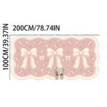1pc Pink Bow Cream Style Decorative Rug, Bedroom Decor, Small Rug, Carpet, Home Decor, Living Room Rug, Living Room Small Rug, Bedroom Rug, Living Room Home Decor, Outdoor Rug, Washable Rug - Multicolor 7 - View 12
