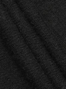 DONICY Women's Fall New Chinese Style Sweater, Retro Frog Buttons Loose Black Knit Shawl Outerwear - Black - View 3