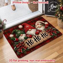 [Họa tiết in] - 1 miếng thảm chào cửa HoHoHo kẻ caro hình Gnome Giáng Sinh, thảm nỉ mềm chống trượt; thảm trang trí ngoài trời; phù hợp cho lối vào, nhà bếp, phòng tắm, phòng ngủ và phòng khách trang trí nhà cửa - A - Xem 7