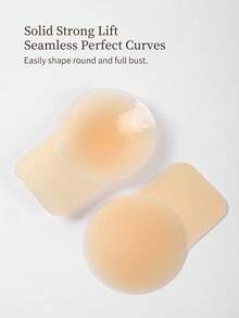 1pc Plus Size Invisible Adhesive Bra, Seamless Silicone Large Cup Bra With Lift And Push-Up Function, Women's Lingerie Accessory, Front Closure Design, Seamless Self-Adhesive Lift Bra Pads, Strapless And Backless, Streamlined Design, Smooth Touch - Multicolor - View 4