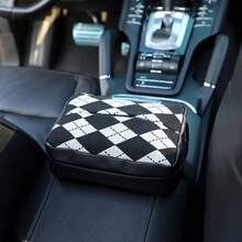 1pc Minimalist Black & White Car Tissue Box, Fashionable Black & White Plaid Hanging Tissue Dispenser, Multi-Functional Car & Home Use Automotive Accessory - A - View 7