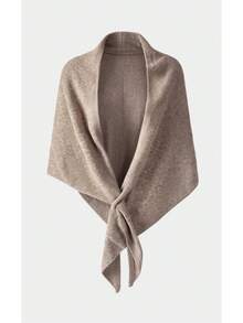 1pc Women's Solid Color Triangular Knit Shawl, Loose Fit, Warm, Elegant Style, Suitable For Outdoor Travel In Autumn/Winter And Snowy Season For Dress - Multicolor - View 4