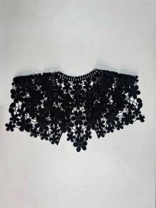 1pc Vintage Hollow Floral Crochet Lace Detachable Collar, Women's Decorative Shoulder Cape Collar Accessory, Suitable For Dresses - Multicolor - View 11