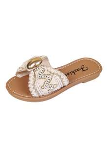 New Beige Girls' Indoor Slippers, Simple & Cute Bedroom Slippers, Suitable For Home Casual Wear - Beige - View 10