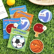 4PCS Ball-Themed Sticky Notes - Random Styles - Basketball, Football Memo Pads Highly Attractive Learning Stationery - Message Stickers - one-size - View 8