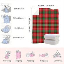 1pc Christmas Red & Green Tartan Plaid Digital Print Blanket, Vintage Classic Plaid Pattern, Soft Flannel Fabric, Skin-Friendly & Warm, Strong Holiday Atmosphere, Suitable For Sofa Throw, Home Nap, Christmas Home Decor - Multicolor - View 9