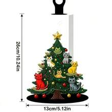 2D Christmas Tree & Snowman Pattern Napkin Holder Decorative Ornament, Classic Christmas Elements, Warm Design, Suitable For Home Dining Table, Kitchen, Holiday Party, Indoor & Outdoor Decoration, Cozy Christmas Style - Multicolor - View 10
