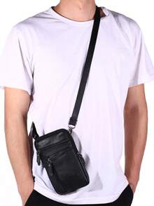 Men Mobile Phone Waist Bag Vintage Business Wallet Crossbody Bag Adjustable Strap Belt Loop Shoulder Pouch For Travel,Outdoor Activities & Daily Use - Multicolor - View 7