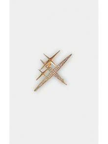 Noxbound 1pc Elegant Alloy Star Brooch With Rhinestone Inlay - Multicolor - View 4