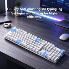 EWEADN Mechanical Keyboard, Typewriter-Like Crisp Typing Feel, Soft Touch Keys, White LED Backlight, Detachable USB Cable, Anti-Ghosting, Suitable For PC And Laptop, Suitable For Office Typing - View 5