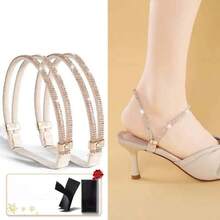 QKC 1 Pair Rhinestone High Heel Shoes Anti-Slip Strap Women's Diamond Shoe Strap Anti-Slip Heel Strap Perforated Elastic Fixing Strap - Multicolor - View 5
