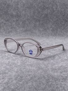 1 PC Men's Classic Casual Oval Glasses Frame Solid Color PC Frame Simple And Versatile Lightweight For Daily Office Commute With Glasses Box - Multicolor - View 6