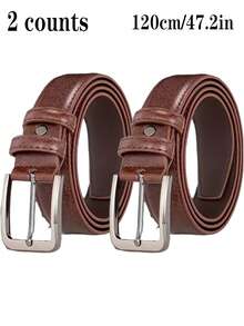 2pcs Men's Business Casual Vintage Button Simple Multi-Functional Belts, Perfect Gift - A - View 8