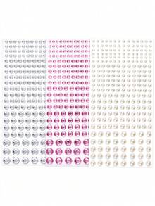 325pcs 3D Y2K Self-Adhesive DIY Pearl Rhinestone Face Decoration Stickers, 325pcs White Glitter Pearl Acrylic Rhinestone Stickers, 1 Sheet 3D Stickers, Suitable For Makeup, Hairstyle, Face, Nail Art, Decoration - Multicolor - View 4