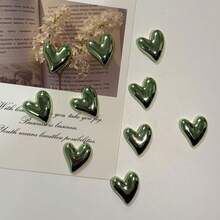 5/10/15pcs Green Heart Fridge Magnets, Suitable For Kitchen, Office, Dishwasher, Christmas, Valentine's Day, Mother's Day Gifts, Perfect Choice For Thanksgiving - Green - View 3
