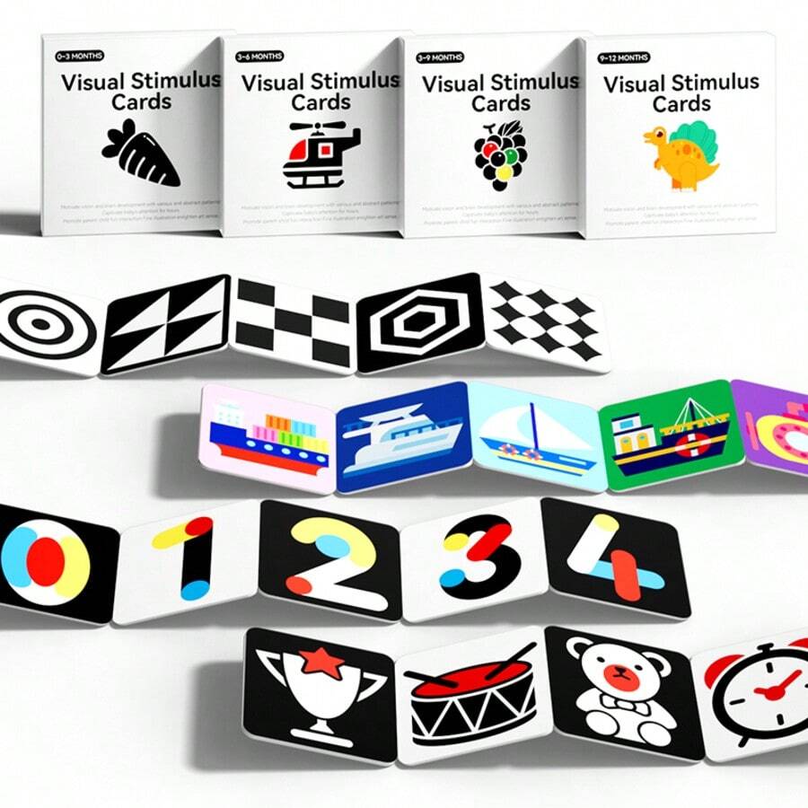 Black & White Flash Cards For Newborn Early Education Visual Stimulation, 0-36 Months Infant Color Tracking Puzzle Cognitive Cards, Suitable For Christmas - Multicolor - View 1