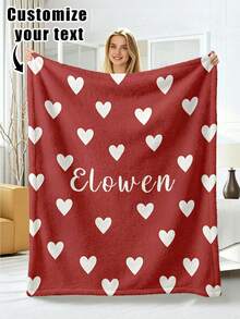 1pc Customized Flannel Blanket With Photo And Text, Office Nap Blanket, Comfortable Blanket, Mother's Day And Father's Day Gift For Parents, Bedding Blanket, Bed Customized Blanket, Customized Text Blanket, Personalized Home Blanket - Multicolor - View 9