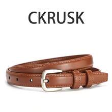 1pc/2pcs Women's Silver Buckle Solid Color Minimalist Casual Versatile Decorative Belt, Suitable For Daily Commute Wear - Multi-color Silver Buckle - View 5