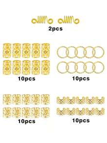 42pcs Bohemian Style Adjustable Dreadlock Hair Rings, Suitable For Multiple Occasions, Women's Hair Rings - Multicolor - View 5