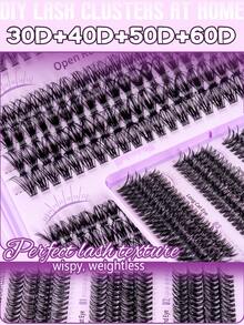 MEM 640|512 Pieces Of Single-Cluster False Eyelashes, Mixed Lengths Of 10D + 120D, Length Range 8-18mm. Provides A 3D Effect For A Fluffy, Thick, And Soft Look. Suitable For Beginners. Perfect For Christmas And Halloween. - D - View 5