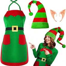 8pcs New Christmas Decoration Christmas Holiday Apparel Christmas Kitchen Apron Home Party Supplies Hat (Mixed) - Multicolor - View 5