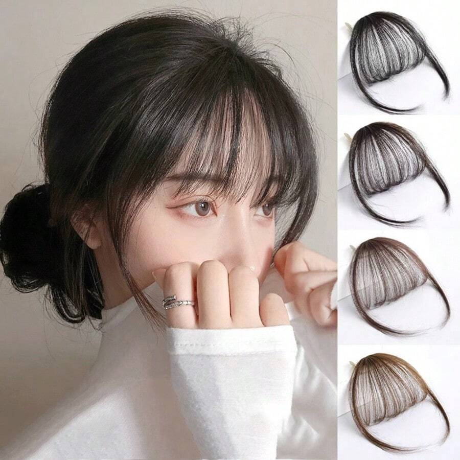 Elbons Bangs Hair Accessory, One-Piece 3D Bangs Hair Accessory - Realistic Synthetic Clip-In Hair Piece, Suitable For Daily Wear, Easy To Style, Creates A Fuller And More Voluminous Hairstyle Effect, Multi-Functional Women's Hair Accessory With Claw Clip, Hair Clip, Hair Stick - Multicolor - View 1