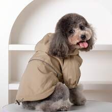 1pc Outdoor Dog Hooded Jacket, Reflective Safety Design, Windproof & Water-Resistant Pet Coat, Adjustable Hem, Suitable For Outdoor Walking, Camping, Small Dogs & Cats - Multicolor - View 8