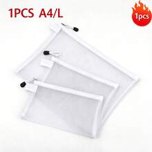 1/3pcs A4 A5 A6 Transparent Mesh Zipper Storage Bag, Waterproof Document Folder, School Office Supplies, Pencil Case Organizer, Back To School Essential, Stationery Storage Gift Set - A - View 18