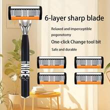 Men's High-Quality Stainless Steel Safety Razor, Ultra-Sharp Blade, Smooth Shaving, Easy-To-Clean Metal Handle, Unisex, Ideal Gift For Valentine's Day, Christmas And Thanksgiving (Gift Box Not Included) - A - View 3