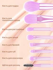 ronshadow 8pcs Short Makeup Brush Set With PU Portable Storage Bag, Macaron Color, Soft Bristles, Skin-Friendly, Beginner-Friendly Makeup Tools - Multicolor - View 3