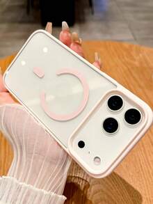 奢華透明水晶清澈硬殼磁吸手機殼，相容 iPhone 18 Pro Max 18 Pro 17 Pro Max 16 15 14 13 Pro Max 17 Air，支援無線充電，防震保護殼 - 粉色 - 查看 3