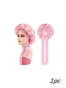 Shower Cap Camping Shower Cap Head Care Shower Cap, Satin Hair Cap With Adjustable Bow - Soft Hair Protection Cap, Suitable For Night Sleep, Bathing And Travel, Suitable For Curly Hair And Braids, Multiple Colors Available - A - View 7