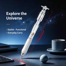 5pcs Galaxy Series Retractable Gel Pens, CS-Type Tip, Quick-Drying, 0.5mm Tip Diameter, Rotatable, Suitable For Student Learning - 5pcs-mixed Colors - View 4