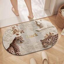1/3pcs Home Set Mats, Retro Minimalist Pattern, Bathroom Anti-Slip Absorbent Floor Mat, Diatomaceous Earth Floor Mat With Retro Pattern, Bathroom U-Shaped Toilet Mat And Sink Absorbent Foot Mat, 2.6mm Thickness - GM-27 - View 3