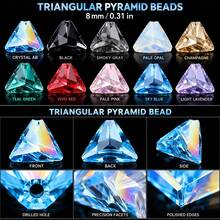 48pcs 8mm Triangle Crystal Glass Spacer Beads DIY Jewelry Making Accessories For Necklace Bracelet Pendant Loose Beads - Triangular Crystal - View 4
