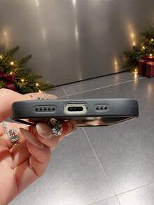 1pc 2D Printed Christmas Theme Pattern, Popular Creative High-End Design, Waterproof Durable Dust-Proof Fashion Minimalist With Camera Protection Black Matte Soft Touch Full Coverage Protective Phone Case, Compatible With: 18Pro Max/ 17Pro Max Phone Case/18Pro/17/17Pro/,16promax,16/15/14/13/12/11,7/8,XR/XS,All Series Plus/Pro/Pro Max - Black - View 9