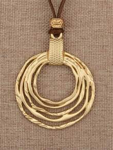 1pc Asymmetrical Geometric Alloy Pendant/Minimalist Fashion Beaded Long Necklace For Daily Wear - Beads - View 4