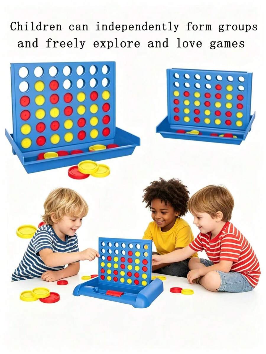 Classic Checkers 4-In-A-Row Game, Party Game, Fun Family Entertainment, Multiplayer Competition, Connect Four,Adult Party Games Suitable For Halloween/Christmas/Thanksgiving - Multicolor - View 1