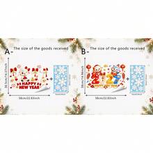 1/2pcs Cute Sheep 2027 New Year Window Sticker, Double-Sided Visible PVC Electrostatic Adsorption Glass Sticker, Suitable For New Year, Doors And Windows, Christmas Home Decoration. - Multicolor - View 10