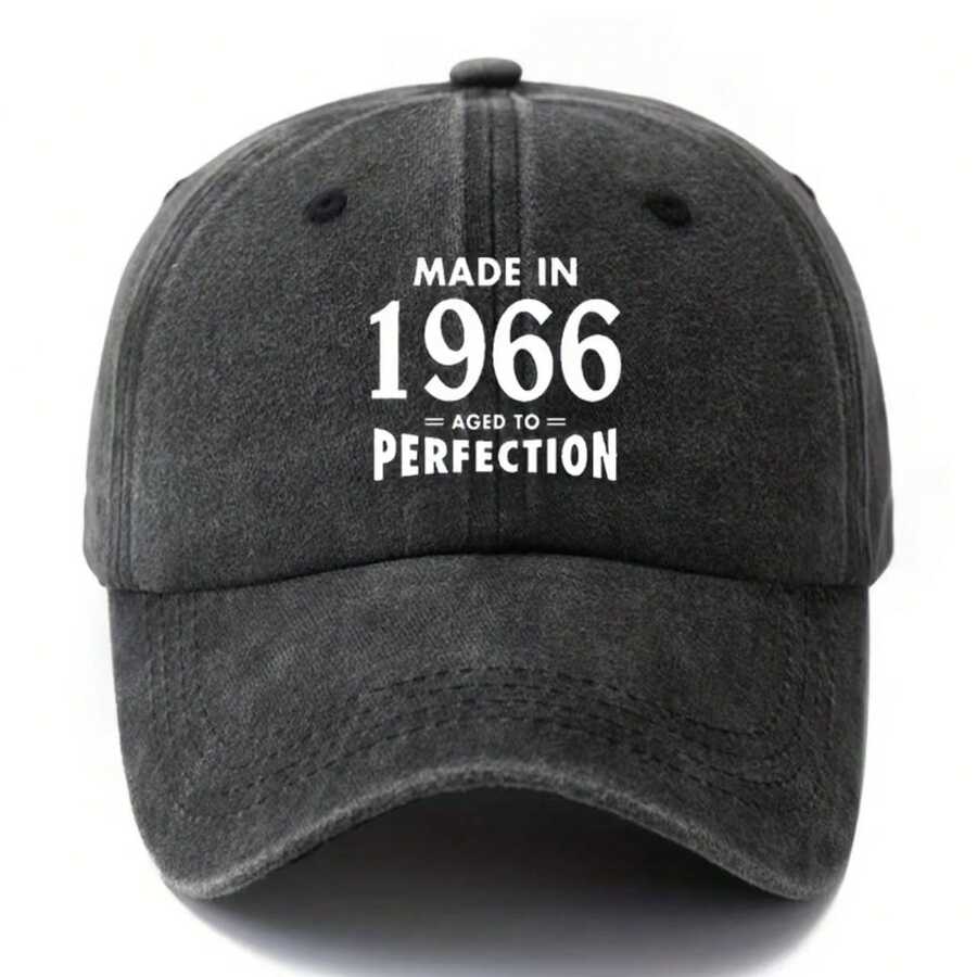 1pc Vintage 1966 Printed Baseball Cap, American Street Style Soft Crown Hat, Digital Street Polyester Fiber Printed Windproof Warm UV-Protection Decorative Baseball Hat For All Seasons - Multi-color - View 1