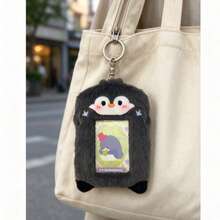 Plush Card Holder Pendant, Cute Penguin And Pink Rabbit Styles, Nylon Decorative Card Case, Snap Closure, Suitable For Meal Card, Bus Card, Access Card, Small Card Display, Ideal For Students - Multicolor - View 3