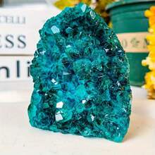 1pc Random Lake Blue Crystal Cluster, Bohemian Turquoise To Dark Blue Gradient Stone, Sharp Shape Handmade Ornament, For Home Decor, - Lake Blue - View 6