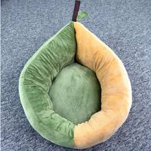 Avocado Shaped Soothing Cat Bed, Soft Plush Round Donut Pet Bed, Non-Slip Base With Handle, Warm And Comfortable Indoor Cat And Small Dog Bed, 3 Sizes - Green - View 13