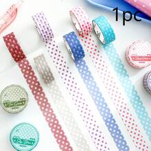 1pc All-Match Polka Dot Low Saturation Color Washi Tape, Minimalist Versatile Premium Journaling Material For Decoration And Collage - Multicolor - View 7