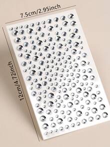 2PCS Silver White Large & Small Round Rhinestone 3D Face Decoration Holiday Gift DIY Music Festival Party Makeup Ball Hair Eye Face Body Decoration Rhinestone Stickers - Silver - View 8