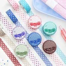 1pc All-Match Polka Dot Low Saturation Color Washi Tape, Minimalist Versatile Premium Journaling Material For Decoration And Collage - Multicolor - View 3